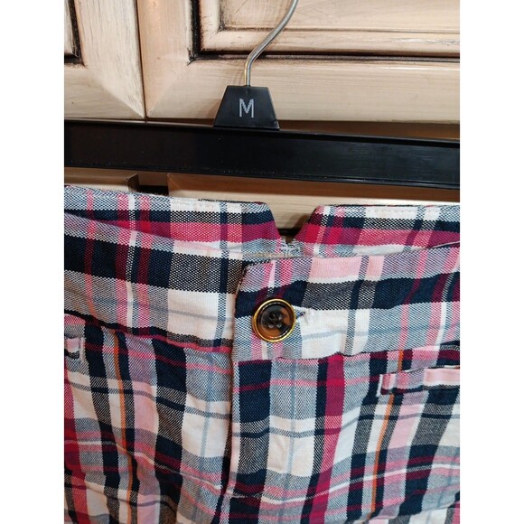 Banana Republic Shorts Womens 2 Pink Blue Plaid Pockets - Picture 4 of 5
